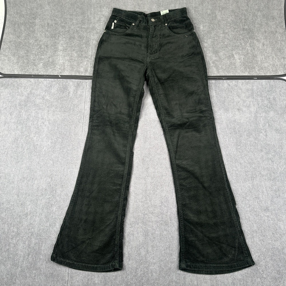 Vintage Deadstock 90s Corduroy Flare Pants 24x30 Green